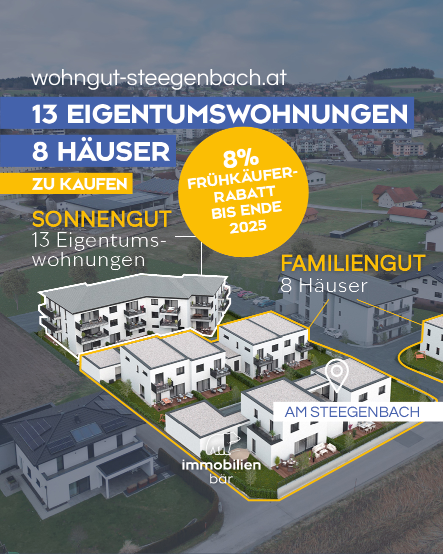 🔥 Jetzt oder nie!
Unser neues Projekt in Steegen startet mit einem unschlagbaren Frühkäuferrabatt von -8% auf ALLE Eigentumswohnungen & Häuser! 🏡✨

Aber Achtung: Dieses Angebot gilt nur bis Ende 2025.
Sichere dir jetzt deine Traumimmobilie zum Bestpreis im Herzen von Oberösterreich.
👉 Meld dich am besten gleich bei Johann oder Stefan für einen Beratungstermin.

#Immobär #Immobilien #Rabatt #Eigentum