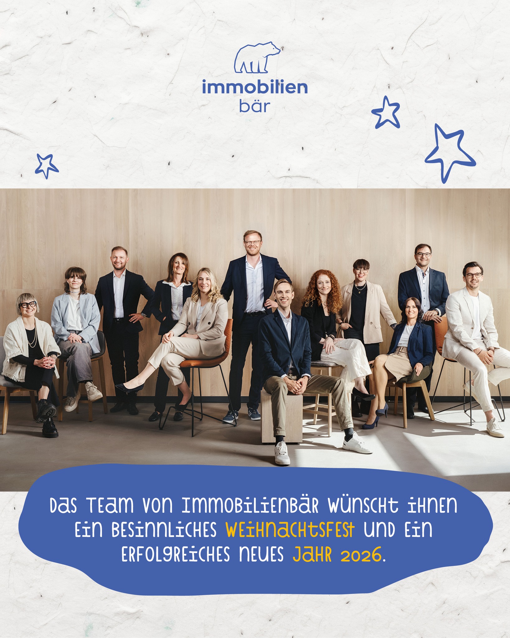 ✨ Frohe Weihnachten & Danke ✨
Ein bewegtes Jahr geht zu Ende. Mit vielen Entscheidungen, neuen & spannenden Projekten, Geschichten und Gesichtern.
Wir möchten diese Zeit nutzen, um Danke zu sagen:
Danke für das Vertrauen, den offenen Austausch und die gemeinsame Zusammenarbeit.

Wir wünschen allen besinnliche Weihnachten, entspannte Feiertage und einen erfolgreichen, gesunden Start ins neue Jahr.

#immobär #weihnachten #bestegrüße