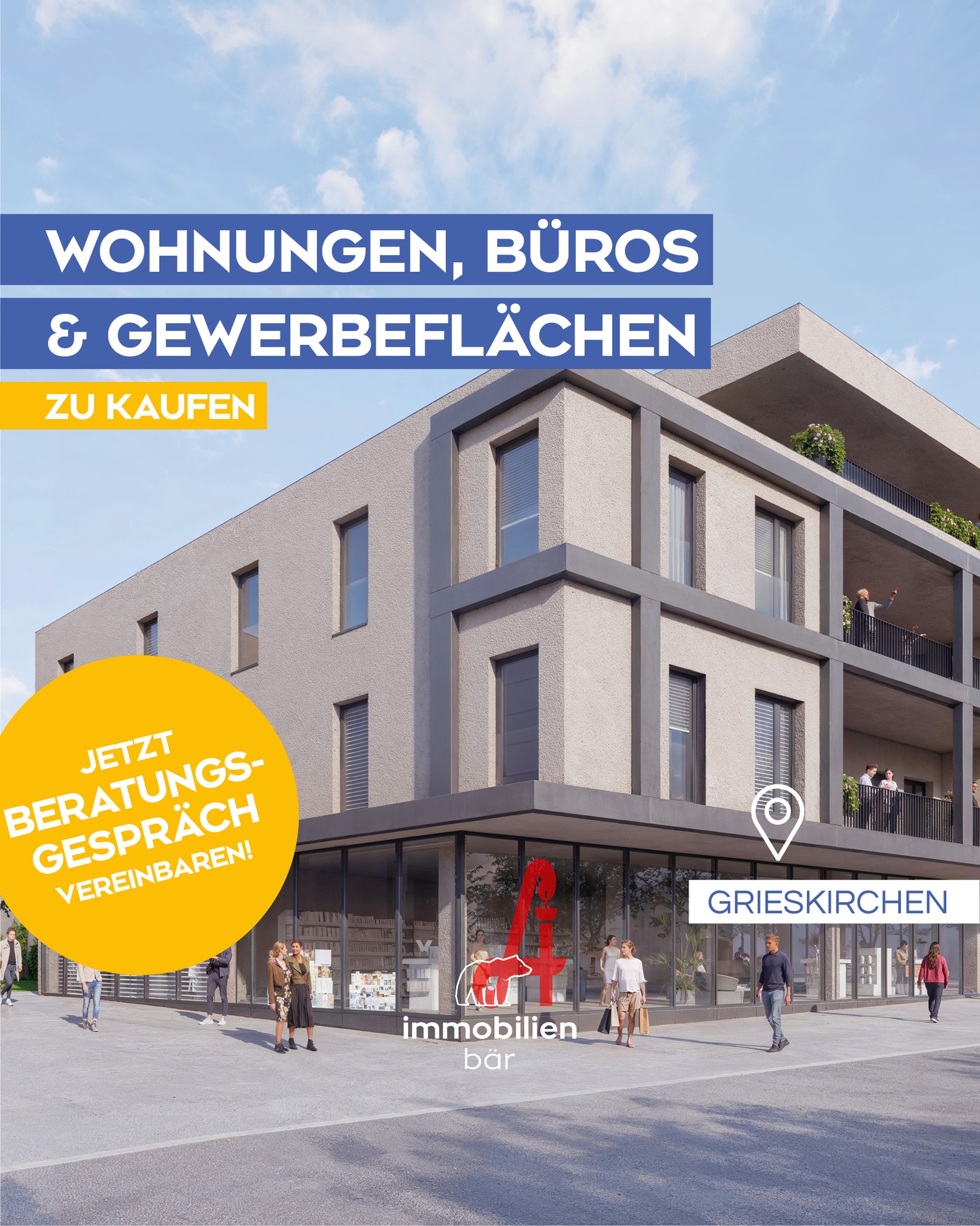 Grieskirchen wächst – und mit dem Trattnach Quartier entsteht ein moderner Stadtteil, der urbanes Wohnen & Arbeiten neu definiert. 🌱🏙️
Direkt an der Trattnach, neben der Stadtbibliothek, erwarten dich:
🏠 38 hochwertige Wohneinheiten
🏢 3 Gewerbeflächen
💼 3 Büroflächen
Sichere dir dein neues Zuhause oder Geschäftslokal und lass das Leben fließen. ✨🌊