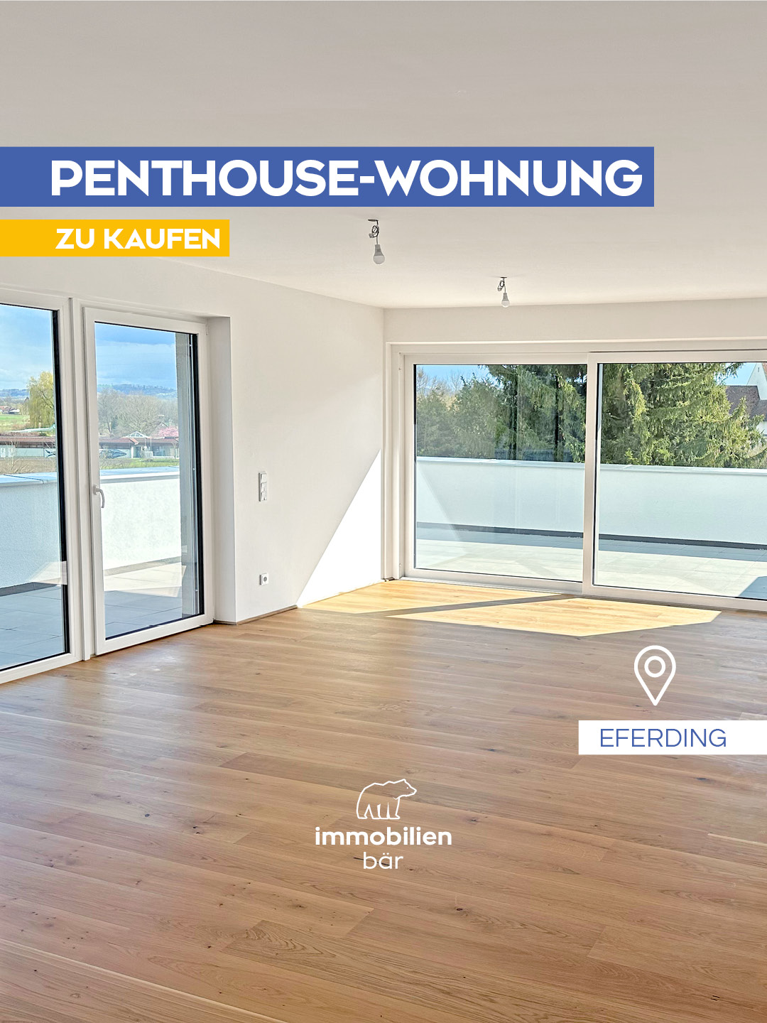 🏡✨ Ab sofort verfügbar: Große und moderne Penthouse-Wohnung in Eferding
Mit 4 Zimmern und über 107 m² Wohnfläche bietet diese Wohnung viel Platz für dich und deine Familie. 👨‍👩‍👧‍👦
Ein echtes Highlight ist die große Dachterrasse mit ca. 48 m² – Sundowner sind hier vorprogrammiert. 🌅🍹
Für gemütliche Stunden im Winter sorgt die Fußbodenheizung. ❄️🔥
An heißen Sommertagen genießt du den Komfort der Klimaanlage. 🌞❄️
Hier wurde wirklich an vieles gedacht. ✨
Wenn du mehr wissen möchtest, melde dich gerne bei Christoph für eine Besichtigung. 👀📩