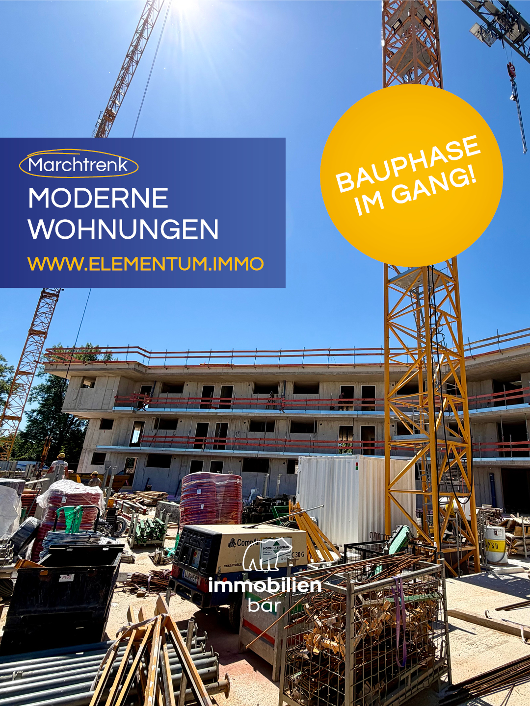 🏗️ 𝐁𝐚𝐮𝐬𝐭𝐞𝐥𝐥𝐞𝐧𝐮𝐩𝐝𝐚𝐭𝐞 in Marchtrenk bei Elementum: Die Arbeiten schreiten sichtbar voran und das Projekt nimmt Schritt für Schritt Form an 🚧🏡
Elementum - Das sind moderne Wohnungen 🏡 in vielseitigen Größen und Ausführungen – perfekt für Singles, Paare oder kleine Familien 👩‍❤️‍👨👨‍👩‍👧.
Ob Erdgeschosswohnung mit Eigengarten 🌿, Balkon oder Terrasse ☀️ hier trifft modernes Wohnen auf Komfort und Lebensqualität mitten in Marchtrenk.
Mit Wohneinheiten zwischen 76 m² und 112 m² überzeugt Elementum durch eine extrem flexible Nutzbarkeit✨
Ein Zuhause zum Wohlfühlen mit durchdachten Grundrissen und attraktiven Freiflächen 🌿☀️
𝐈𝐧𝐭𝐞𝐫𝐞𝐬𝐬𝐞 𝐠𝐞𝐰𝐞𝐜𝐤𝐭? 𝐃𝐚𝐧𝐧 𝐦𝐞𝐥𝐝𝐞 𝐝𝐢𝐜𝐡 𝐛𝐞𝐢 𝐮𝐧𝐬 📞😊
Christoph ist dein Ansprechpartner.