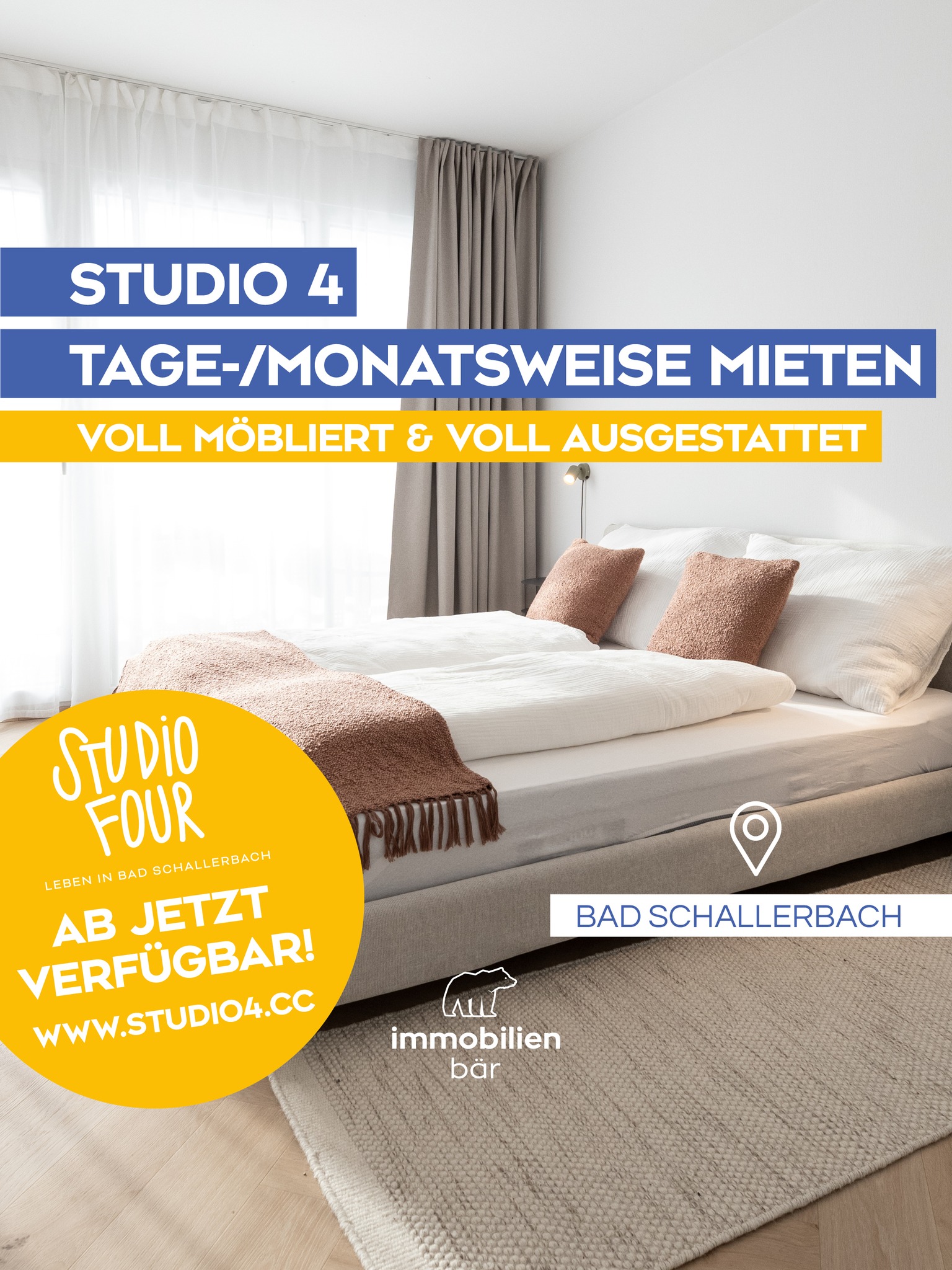 🏡 Du suchst was, wo du kurz mal mieten kannst und das mit echt hohem Niveau? ✨
In Bad Schallerbach gibt es seit Frühling 2026 das Studio 4 mit seinen voll ausgestatteten Micro Flats. 🛋️🛏️ Du kannst hier kurz mieten oder auch mal für ein Wochenende einchecken. 🧳🌿 Genau das macht das Studio 4 so einzigartig. 😍
In Kürze werden auch weitere Einheiten verfügbar sein. 👀
📲 Sag es weiter, schick es deinen Freunden, Bekannten und Verwandten!
Und noch was: Die Therme ist nur wenige Gehminuten entfernt. ♨️🚶‍♀️ Also, wenn das nicht mal Luxus pur ist! 😎✨
#badschallerbach #quellenviertel #kurzzeitmiete #studio4 #immobär #wellness