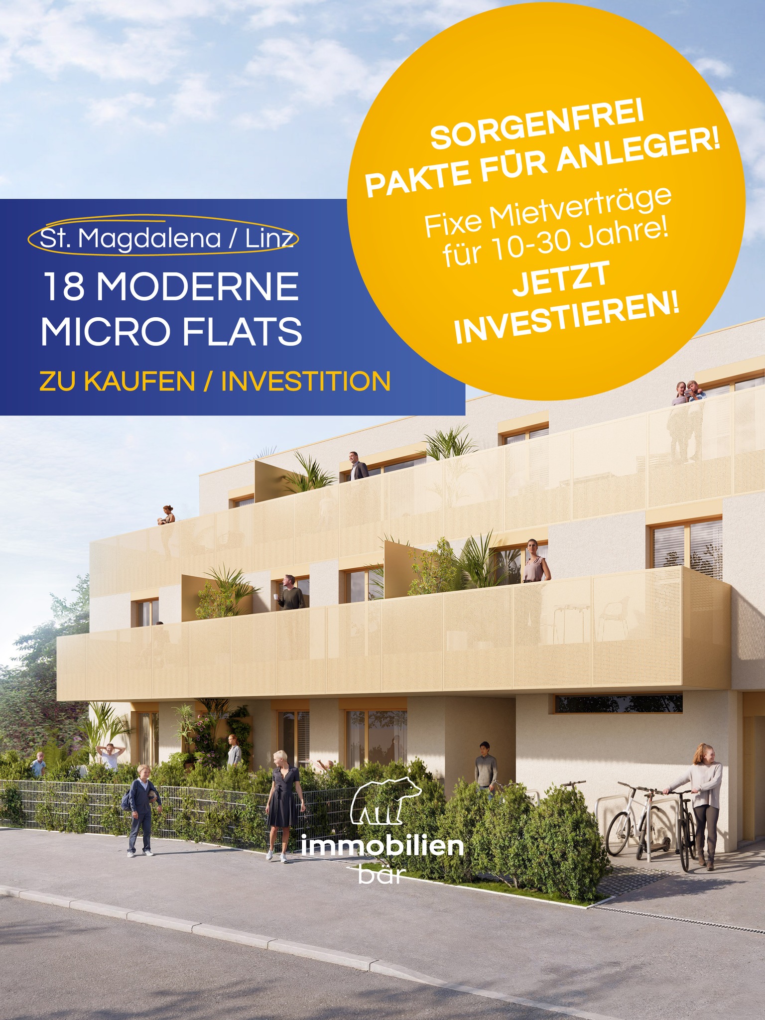 🚨 Achtung! Lies das unbedingt bis zum Schluss! 👀
Schlag jetzt beim Anleger Sorglos Paket bei Magda Micro Living in Linz zu. 🏡💰 Was das genau ist, erfährst du hier:
Bei Magda Micro Living in Linz haben die Bauarbeiten gestartet. 🚧 Hier entsteht in St. Magdalena eine top moderne Wohnanlage mit 18 Micro Flats, alle zwischen 23 und 63 m² Wohnfläche und mit Balkon. 🌿🏠

Mit dem Sorglos Paket kannst du in eine Wohnung inklusive moderner Basis Designereinrichtung mit 10-30 Jahren Vermietgarantie investieren. 🔑✨ So kannst du dir sicher sein, dass deine Vorsorgeimmobilie immer vermietet ist. 📈

Eine Chance, die du dir nicht entgehen lassen solltest und die wir dir natürlich genau vorstellen. 👀 Meld dich mal bei uns! Christoph kennt das Objekt perfekt und erklärt dir auch alles rund um diese Investmentgelegenheit. 🤝
💡 Insider Info: Da bekommst du gleich ein kleines Anlegercoaching kostenlos mit dazu. 😉
#immobär #nesd #microliving #immobilien #investment #vermietgarantie #anlegerimmobilien #linz