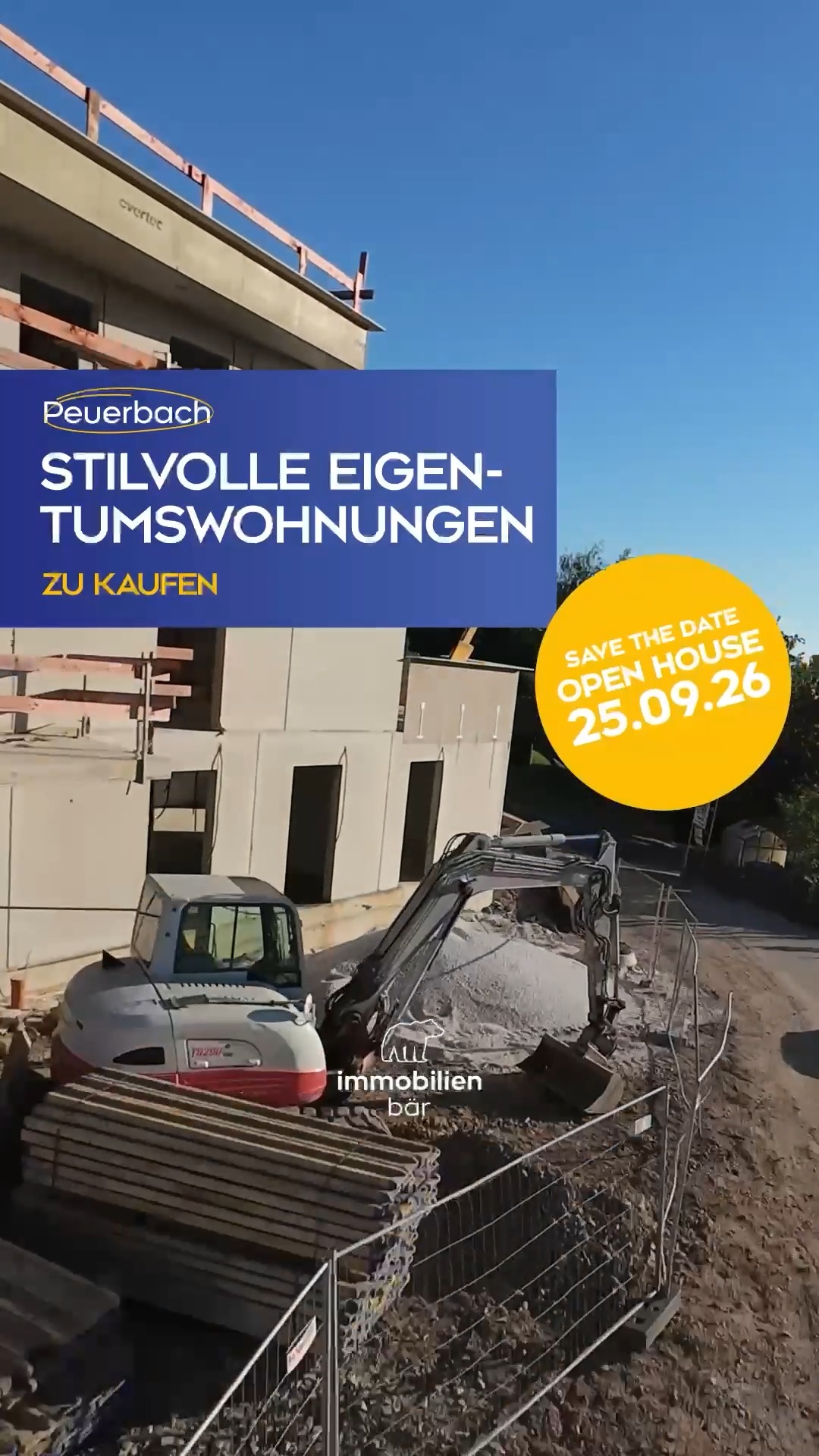 🏡 Großes Open House bei den Stadtterrassen Peuerbach! 🎉
📅 25.09.2026 | 13:00 bis 17:00 Uhr
Wir feiern den Abschluss der ersten Bauphase und du bist herzlich eingeladen! 🥂
👀 Schau dir den aktuellen Baufortschritt an und entdecke bei einer exklusiven Baustellenführung unsere Wohnungen. Von der gemütlichen Singlewohnung bis zum großzügigen Penthouse mit traumhafter Aussicht.
🤝 Triff die Bauträger vDrei Group & Waizenauer persönlich und erfahre mehr über dein zukünftiges Zuhause.
🍹 Dazu gibt’s Drinks, Snacks und La dolce Vita in Peuerbach!
👉 Jetzt anmelden und Baustellenführung sichern!
Wir freuen uns auf dich! ❤️
#StadtterrassenPeuerbach #Peuerbach #OpenHouse #Neubau #Immobär #Immobilien #Oberösterreich