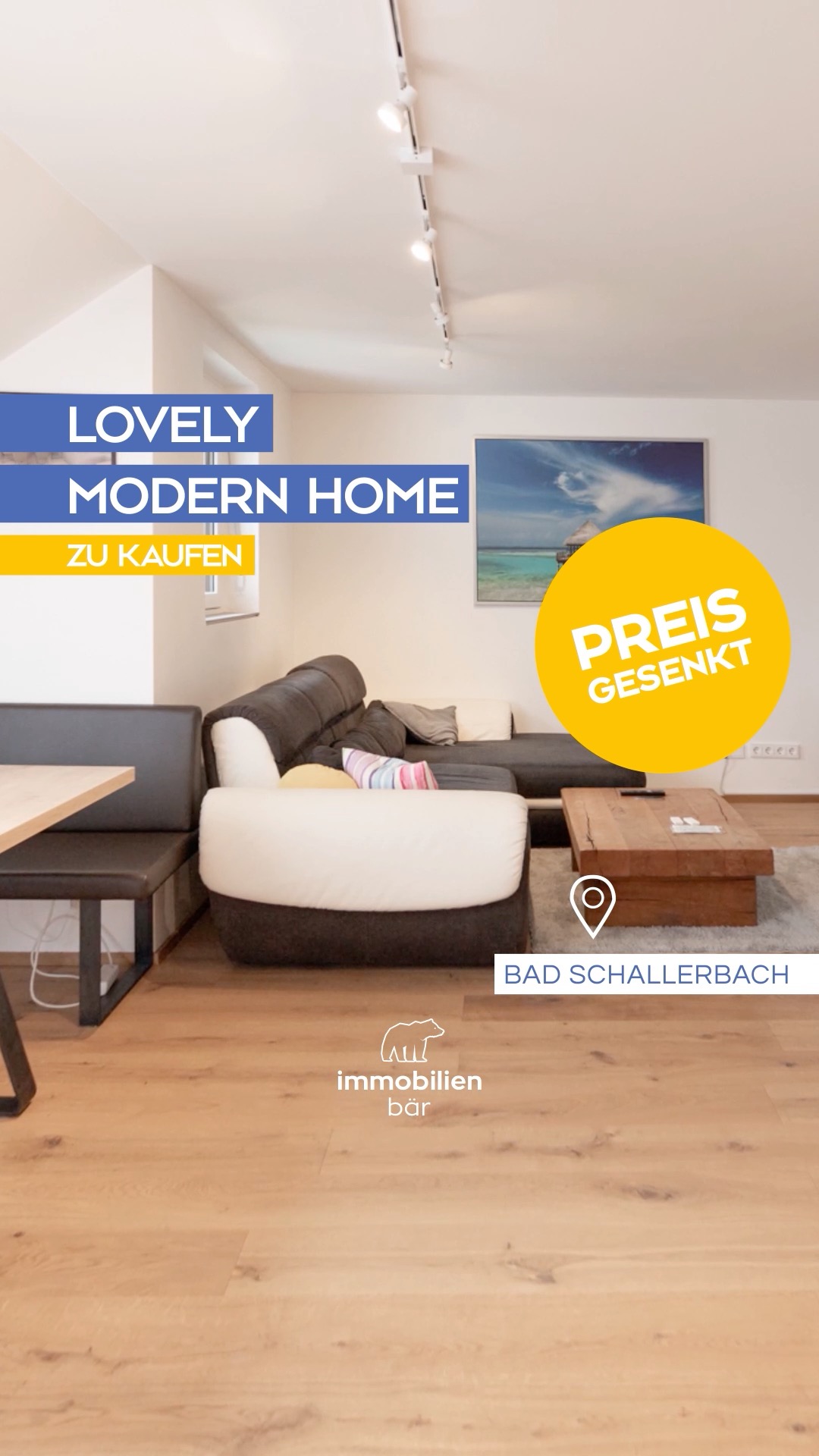 🌿 Preis reduziert – 4-Zimmer-Wohnung mit Balkon & Tiefgarage in Bad Schallerbach 🏡
Top-sanierte 101 m² Eigentumswohnung in ruhiger Lage am Park und dennoch zentral.
✨ 4 Zimmer mit durchdachtem Grundriss
🌳 Balkon (ca. 7,5 m²) mit Blick ins Grüne
🚗 Tiefgaragenplatz inklusive
👨‍👩‍👧‍👦 Kleine Hausgemeinschaft mit nur 6 Parteien
💡 Jetzt zum reduzierten Preis – perfekte Gelegenheit für Familien oder Eigennutzer!
📩 Interesse geweckt? Dann melde dich bei Kathi.