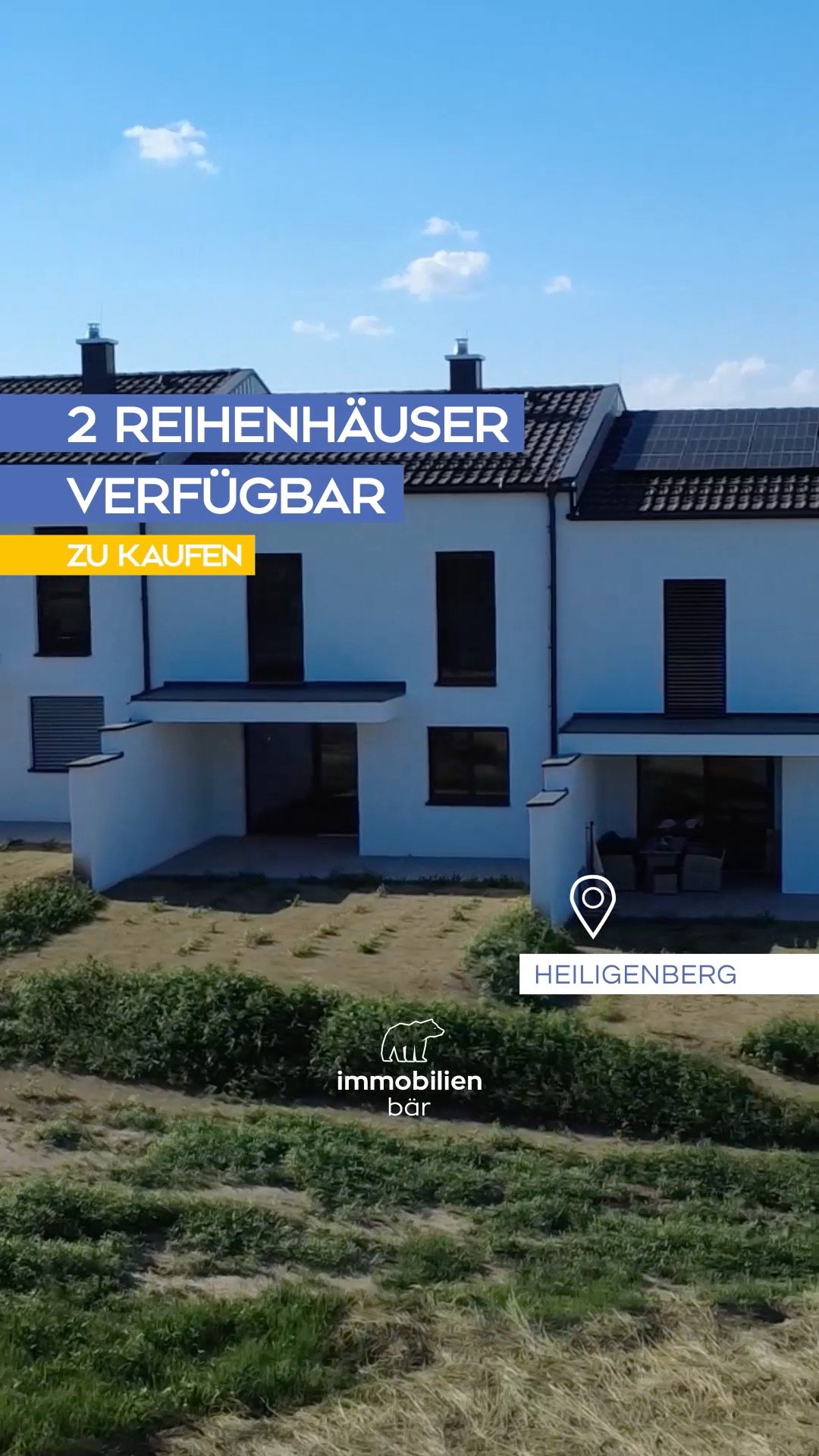 🏡 NEU! Und unfassbar gut! ✨
Sichere dir jetzt leistbares Qualitäts-Eigentum in Heiligenberg. 📍 Denn dort sind zwei Reihenhäuser bereit zum Einzug. 🔑
Auf dich und dein Familienglück warten je 103 m² Wohnfläche, Eigengarten 🌿 und eine praktische Raumaufteilung – das alles in Baumeister Humer Qualität 🏗️ und zu einem Preis, wie du ihn eigentlich nur für eine Wohnung bekommst. 💶
Schau dir die zwei Einheiten unbedingt mit uns an. 👀
Besichtigungen sind ab sofort möglich und dein Eigentum ist bereit zum Einzug. 🚪
Let’s go! 🚀